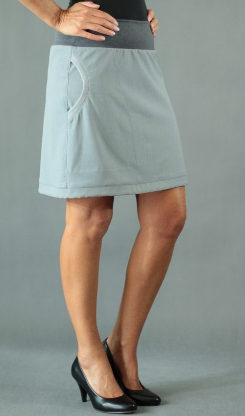 LaJuPe dlouhá šedá sukně polyester_viskóza_bez_podšívky_šedá_šedá_áčková_1kapsa_tunýlek_šedá_bezmotivu