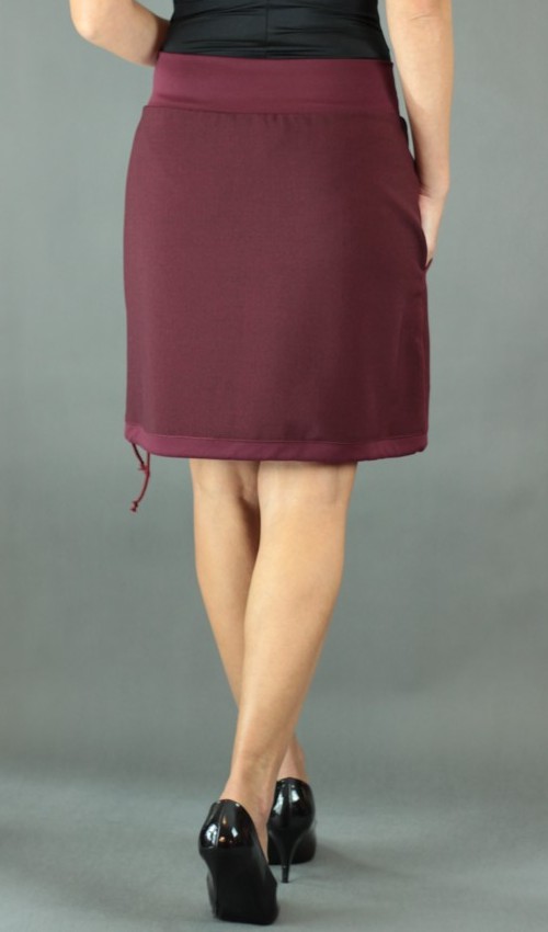 LaJuPe červená sukně polyester_polyester_bez_podšívky_vínová_růžová_áčková_1kapsa_tunýlek_vínová_vínová_kykta_polokvět