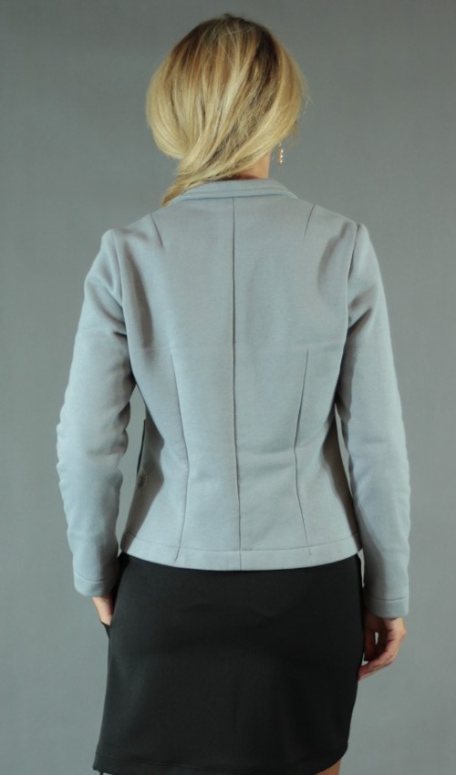 LaJuPe kardigan bavlna__bez_podšívky_světlešedá_šedá_vypasovaný_1kapsa_šedošedá_kytka_kytka