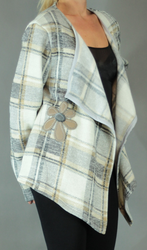 LaJuPe dámské kardigany viskóza__bez_podšívky_hnědá_krémová_áčkový_bez_kapes_hnědá_kytka_kytka