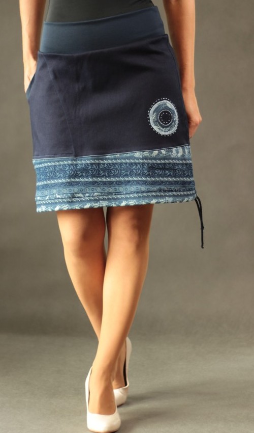 LaJuPe dívčí džínová sukně bavlna_polyester_bez_podšívky_modrá_bleděmodrá_se_sedlem_dole_1kapsa_tunýlek_modrá_modrá_terč