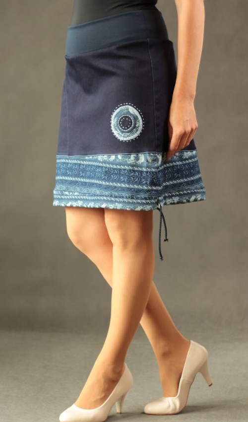 LaJuPe dívčí džínová sukně bavlna_polyester_bez_podšívky_modrá_bleděmodrá_se_sedlem_dole_1kapsa_tunýlek_modrá_modrá_terč