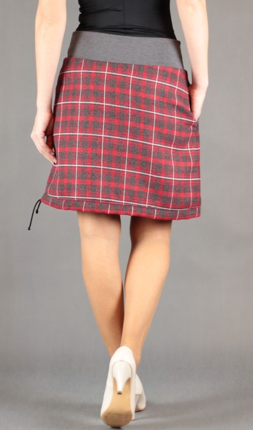 LaJuPe sukně na zimu polyester_viskóza_s_podšívkou_červená_antracit_áčková_1kapsa_tunýlek_šedá_šedá_kytka_půlkvět